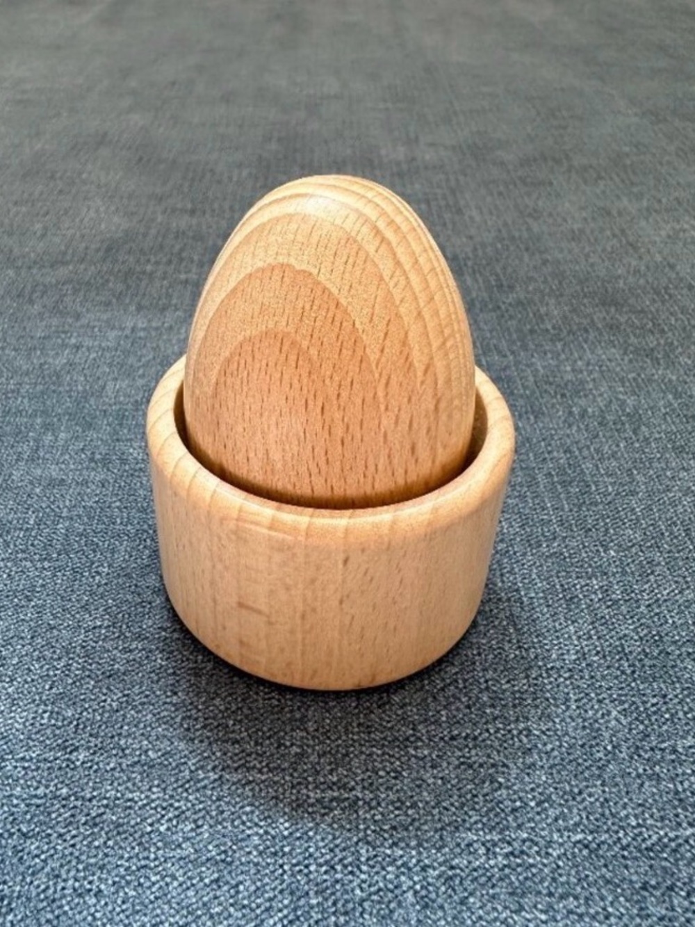 LOVEVERY Montessori Egg Cup Baby Infant Sensory Wooden Toy Tactile EUC